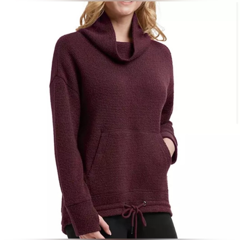 NWT! Burgundy Funnel Neck Textured Pullover (S/4-6)